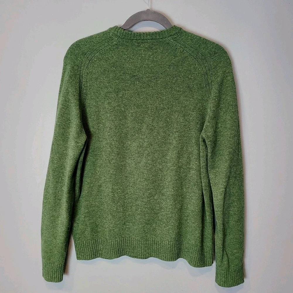 Land's End Mens Lambswool Sweater in size Large Tall LT Wool Green